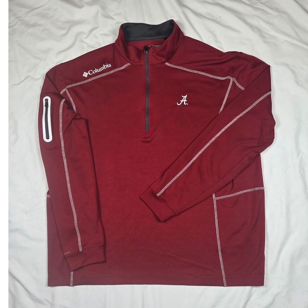 Columbia Golf Alabama Crimson Tide Mens XL Crimson Red Quarter Zip